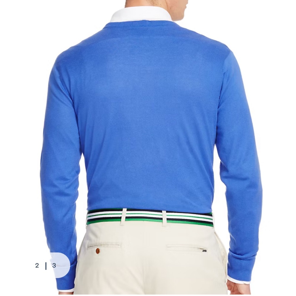 NEW Polo Ralph Lauren Prima Cotton V-neck Sweater - Picture 2 of 7